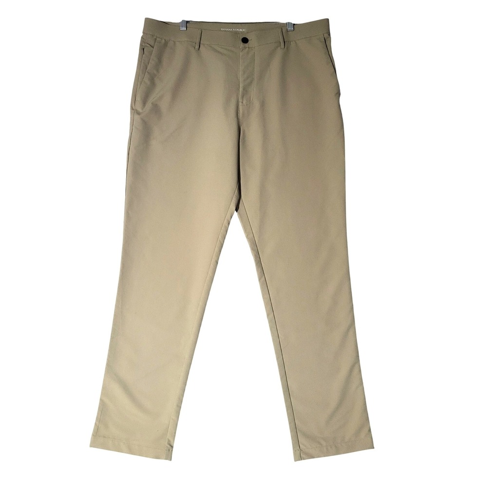 Banana Republic Pants 38x31 Flat Front Pant Stretch Slim Fit Beige 1557516 Golf